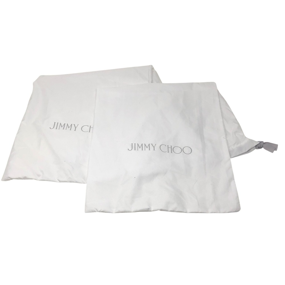 Jimmy Choo Dust Bag Set White Large Drawstring Logo Storage Protection Accessory